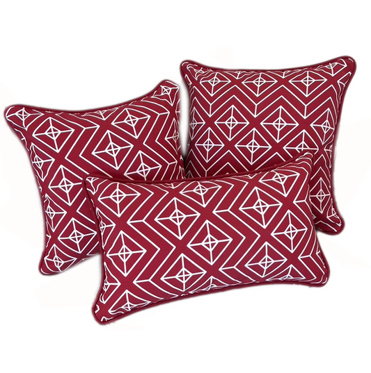 Casablanca Cushion Cover with piping 20"x12" (50x30cm) - Red (2pcs/bag)