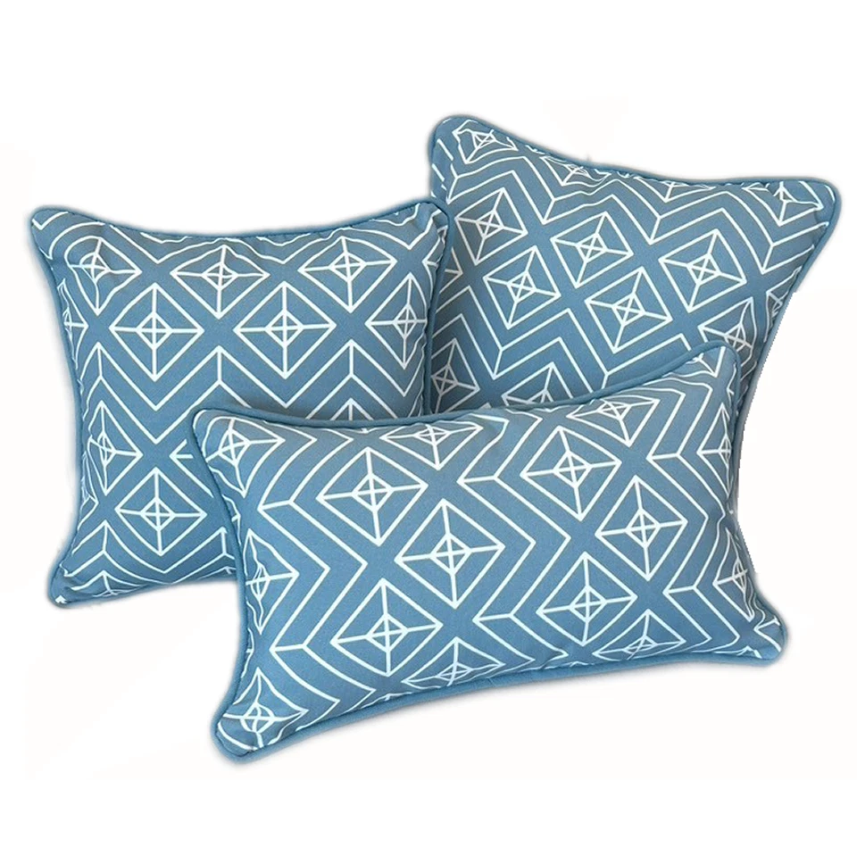 Casablanca Cushion Cover with piping 18"x18" (45x45cm) - Blue (2pcs/bag)