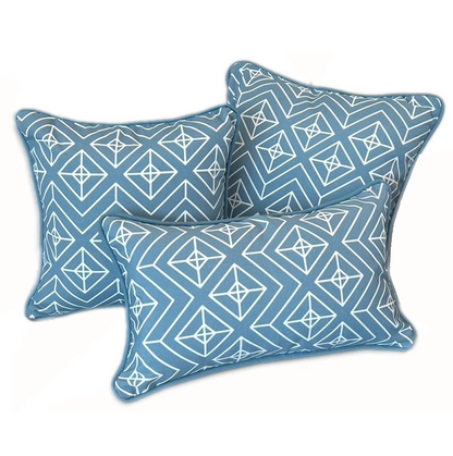 Casablanca Cushion Cover with piping 18"x18" (45x45cm) - Blue (2pcs/bag)
