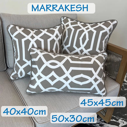 Marrakesh Cushion Cover with piping 18"x18" (45x45cm) - Khaki (2pcs/bag)